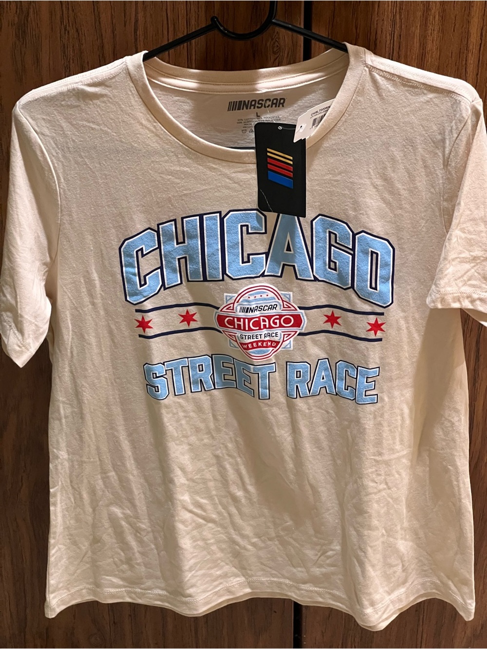 Nascar Chicago Street Race Tee - Cream, Light Blue & Red